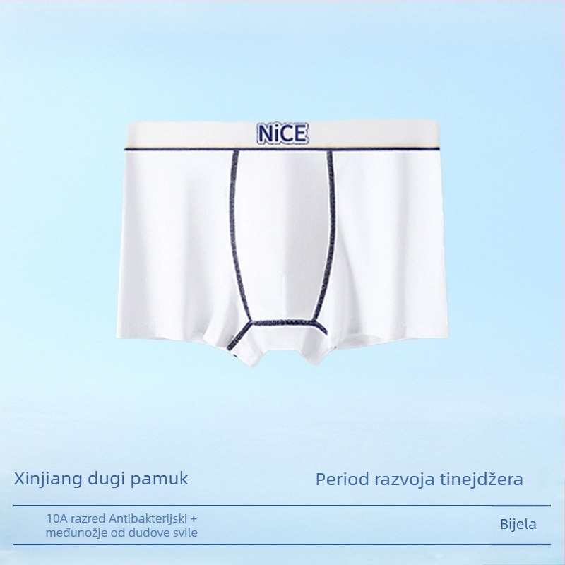 Boxeri za tinejdžerske dječake, od 100% pamuka, antibakterijski, prozračni