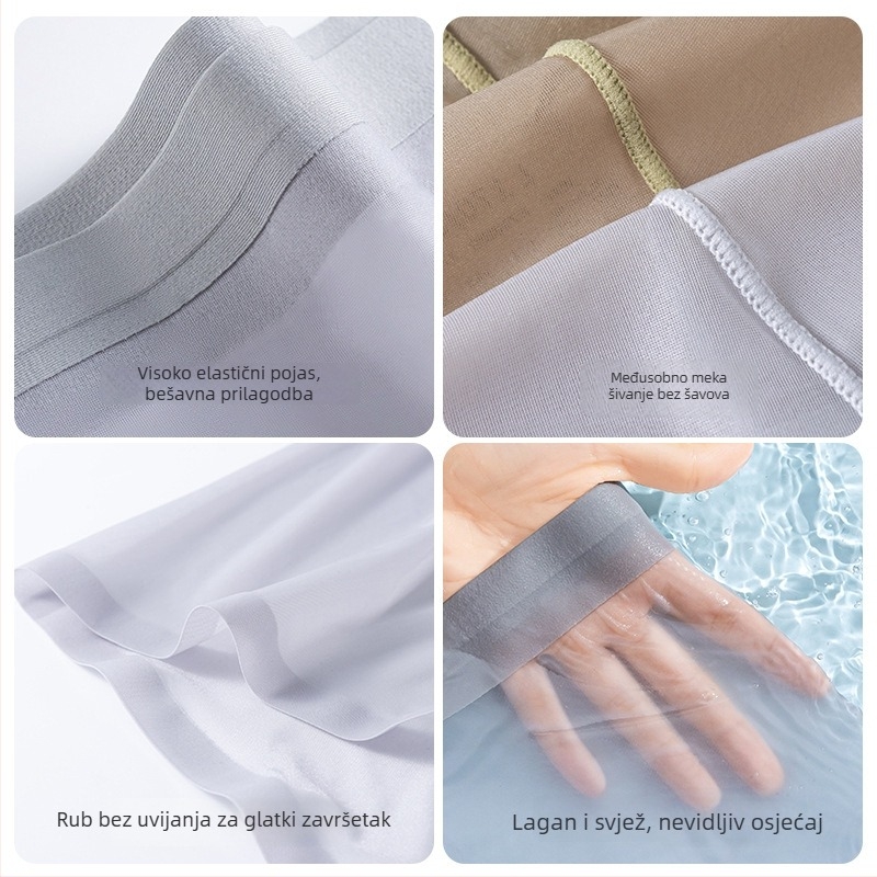 Muške bokserice od Ice Silk, prozračne i bezšivne, s srednjim pojasom, najlonska tkanina