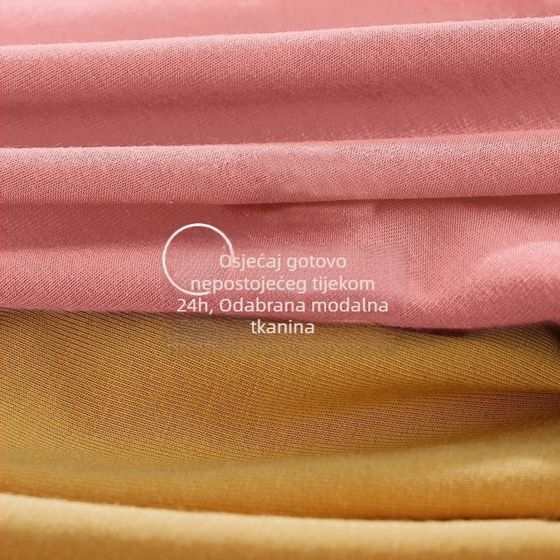 Modalno donje rublje sa srednjim strukom bez šavova, 100% pamuk u preponama — jednofarbni uzorak