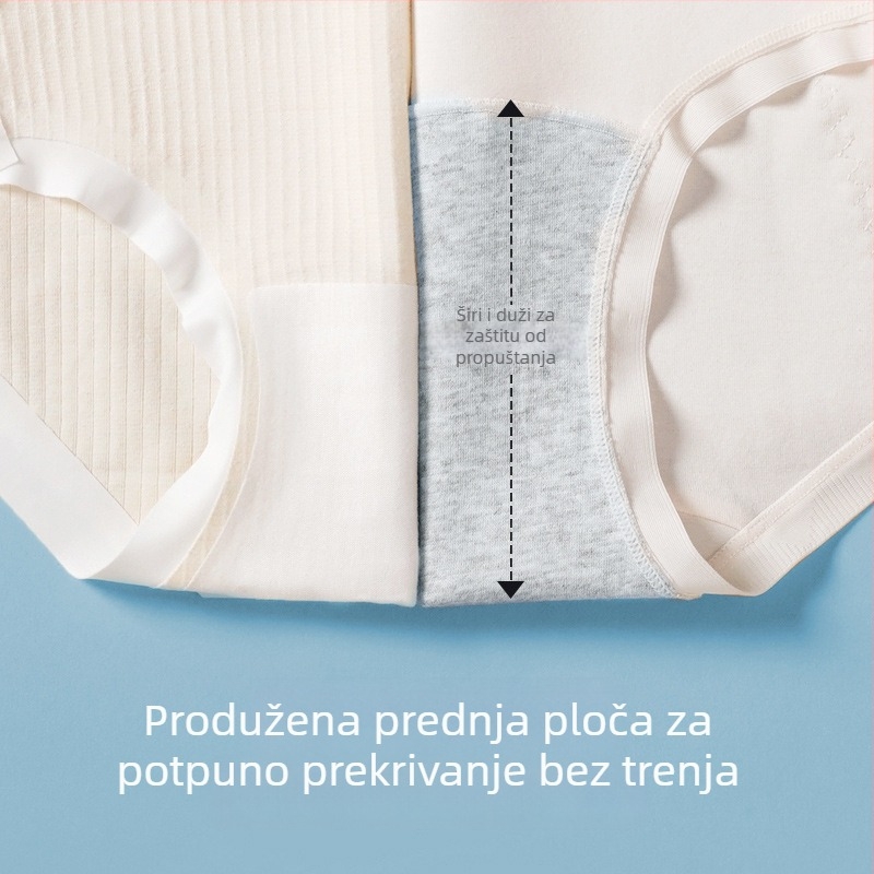 Pamukaste gaćice za menstruaciju za djevojčice, s zaštitom od curenja, za tinejdžerice.