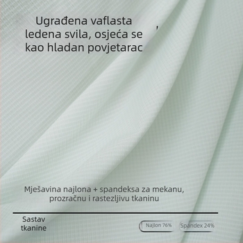 Muške bokserice Ice Silk ultra-tanke, waffles uzorak, prednji mrežasti panel, prozračne, bezšivne, srednje visoki struk