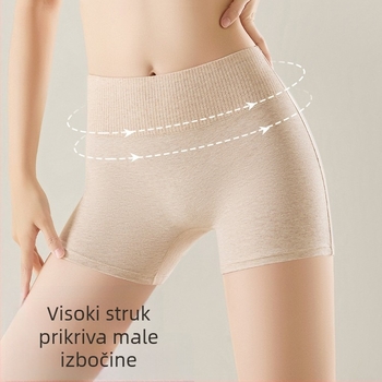 Ženske bokserice od pamuka sa širokim pojasom, antibakterijske, kontrola trbuha, neproziran, plus veličina