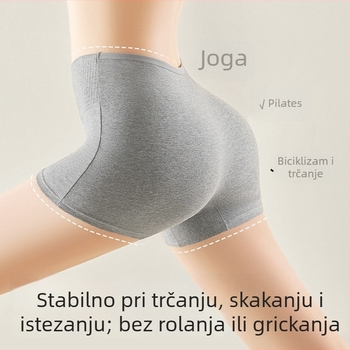 Ženske bokserice od pamuka sa širokim pojasom, antibakterijske, kontrola trbuha, neproziran, plus veličina