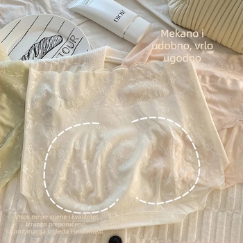 Plus-size ženske gaćice od čipke s visokim strukom, antibakterijska pamukova podstava, prirodni nude osjećaj