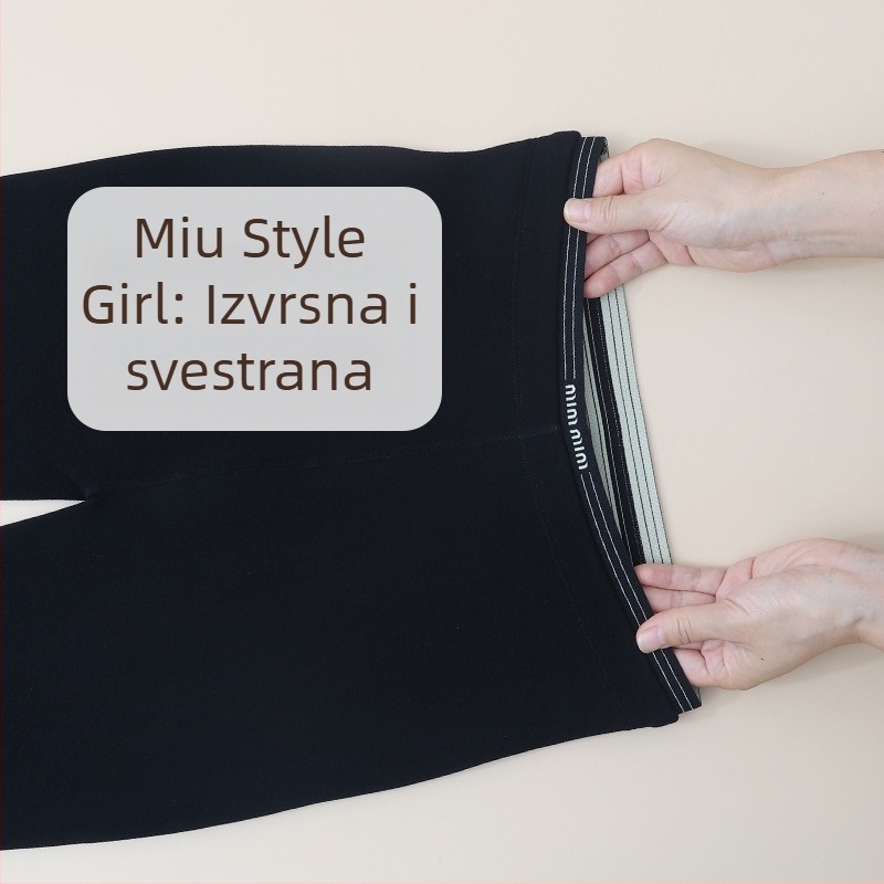 Ženske bešavne tajice za jogu s uljem kamelije, duljine 3/4, crne