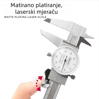 Deli nehrđajući čelik dijalni mjerač s vernier skalom