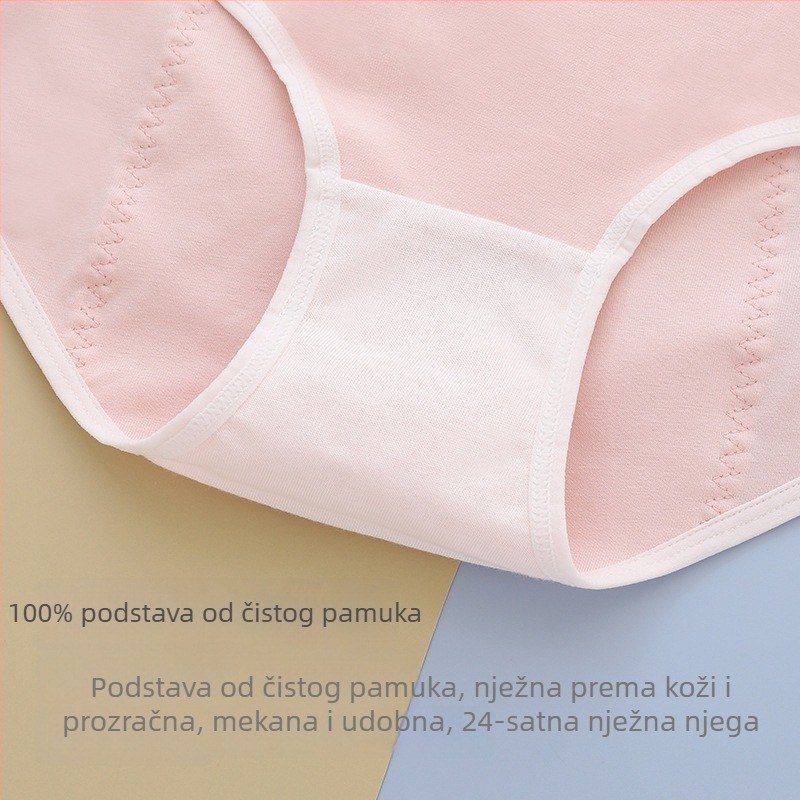 Ženske menstrualne gaćice sa srednjim strukom, otporne na curenje, prozračne, od pamuka