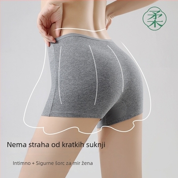 Ženske bokserice od pamuka, visokim strukom, kontrolom trbuha, podizanjem stražnjice, antibakterijske
