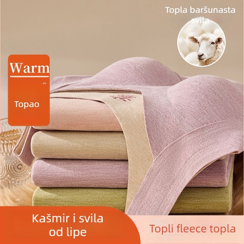 Ženski termalni prsluk od kašmira-saten s integriranim ulošcima za poprsje i umetkom za prsa, debeli jednoslojni materijal