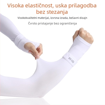 Unisex rukavice za podlakticu s UV zaštitom, leden-svilena tkanina, lagane za vožnju biciklom (70–80% glavni materijal, ≤18 g)