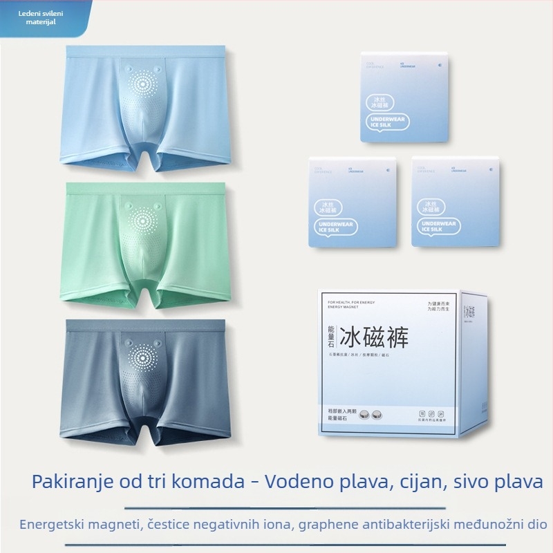 Muške bokserice od Ice Silk s grafenom, antibakterijske, srednja visina, tanki kroj, velika veličina