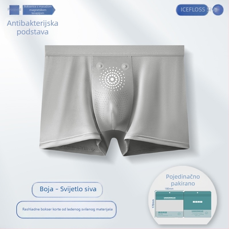 Muške bokserice od Ice Silk s grafenom, antibakterijske, srednja visina, tanki kroj, velika veličina