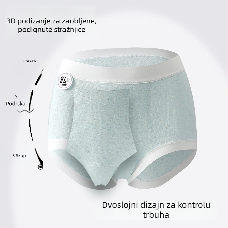 Antibakterijske pamukaste gaćice za žene s visokim strukom, postporođajni oporavak, s produženom preponom