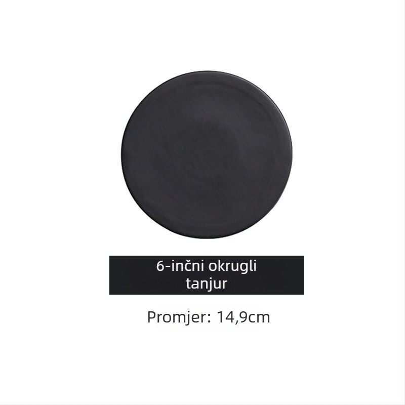 Ploški tanjur – porcelan, mat glazura, kružni oblik, mikrovalna pogodna, moderni minimalizam