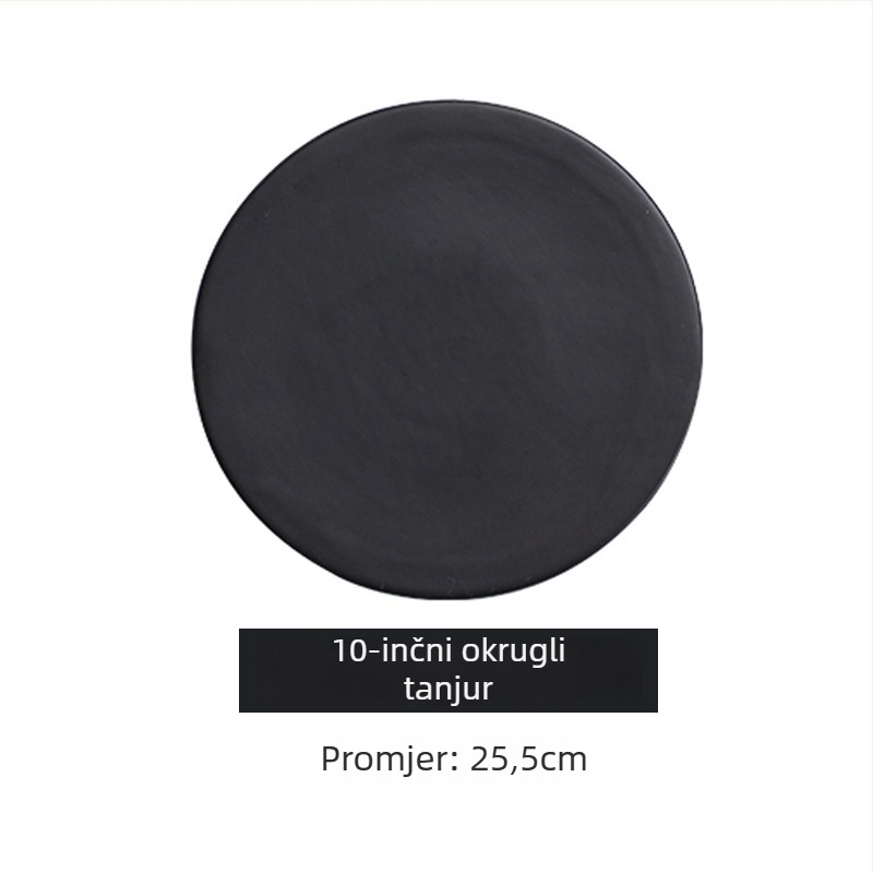 Ploški tanjur – porcelan, mat glazura, kružni oblik, mikrovalna pogodna, moderni minimalizam