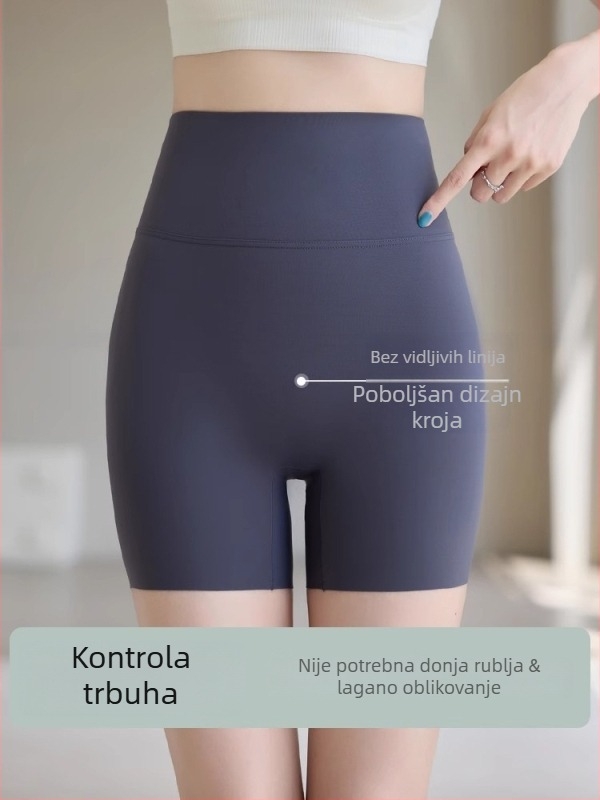 Ženske jogas hlače do koljena — tri četvrtine, najlon/elastan, lagani tank materijal, visoka elastičnost, uski kroj