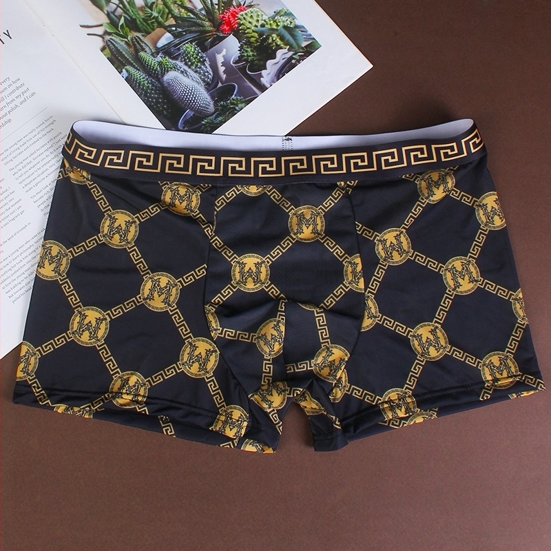 Mingshino muške prozračne bokserice crno-zlato boje, udobne i elegantne