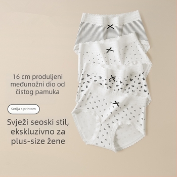 Žensko donje rublje za plus veličinu, cvjetno-pastoralnog stila, antibakterijska pamukasta podstava u području prepona, modalne gaćice