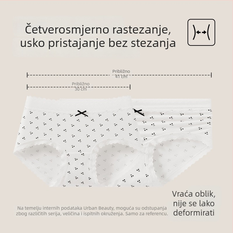 Žensko donje rublje za plus veličinu, cvjetno-pastoralnog stila, antibakterijska pamukasta podstava u području prepona, modalne gaćice