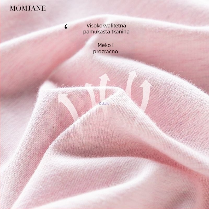 Pijama set za majčinstvo i dojenje – proljeće i jesen, dugi rukavi, polo ovratnik, književno retro stil