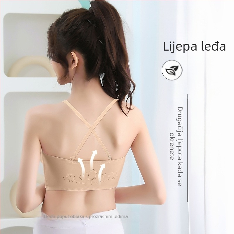 Sutien bez naramenica s push-up učinkom, protiv spuštanja, oblikovanje dojke, bez žica, tubasti top, odvojive naramenice, 3/4 košarica