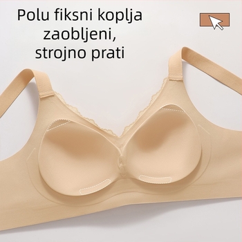 Bešivne grudnjake s podrškom, V izrez, čipka, 3/4 košarice od pjene, bez žice