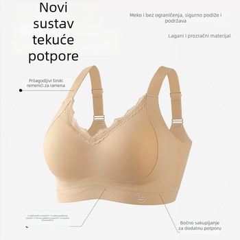 Bešivne grudnjake s podrškom, V izrez, čipka, 3/4 košarice od pjene, bez žice