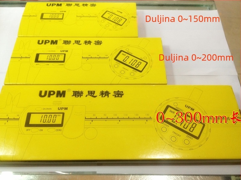 Digitalni šubler s LCD zaslonom, raspon mjerenja 0-150 mm i 200-300 mm