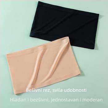 Tanačni grudnjak bez ramena s anti-kliznim učinkom i jedinstvenim wrap dizajnom, najlon, ultra tanke oblikovane čašice