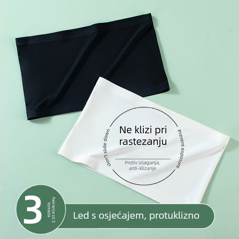 Tanačni grudnjak bez ramena s anti-kliznim učinkom i jedinstvenim wrap dizajnom, najlon, ultra tanke oblikovane čašice