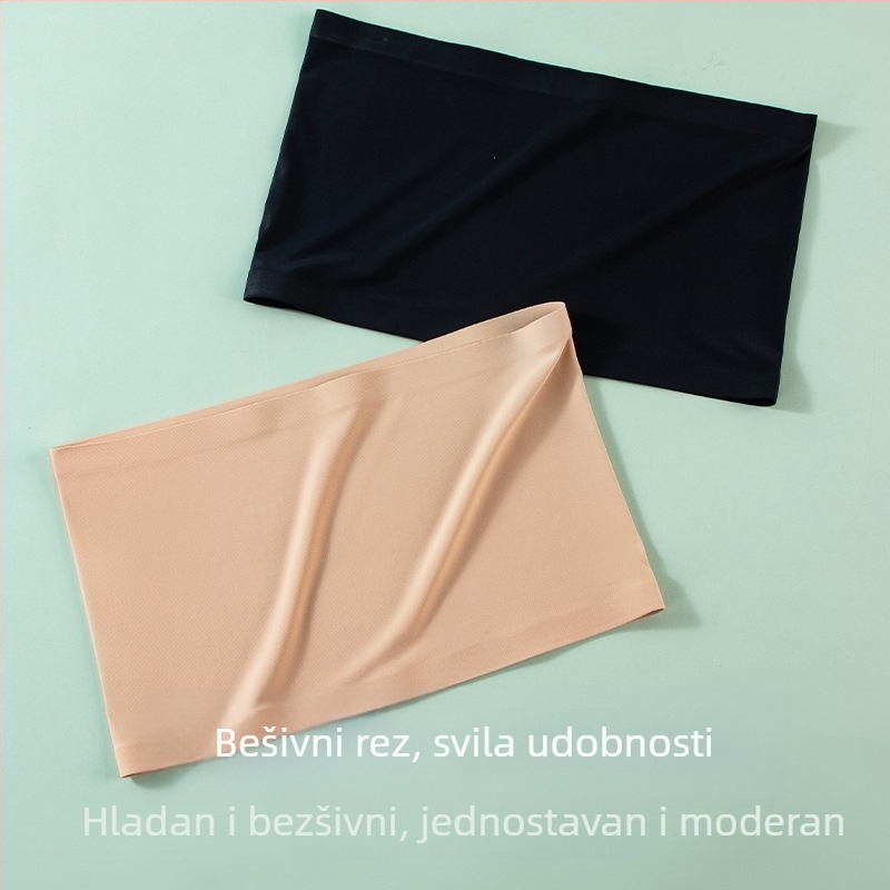 Tanačni grudnjak bez ramena s anti-kliznim učinkom i jedinstvenim wrap dizajnom, najlon, ultra tanke oblikovane čašice