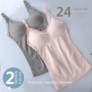 Pamukasti top za dojenje s dugim rukavima, visokim ovratnikom, korejski stil, street hipster