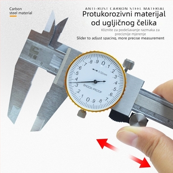 Kaliper s cifernikom i vernierom, četverostruki mehanički mjerni alat za industrijska mjerenja