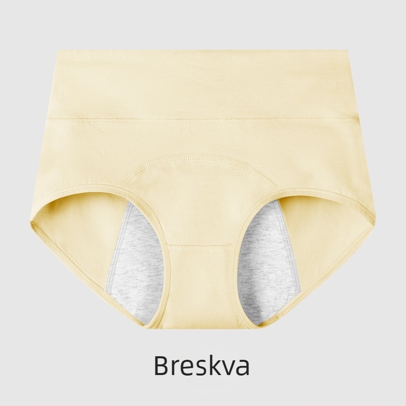 Menstrualne gaćice, visokog struka, prozračna pamučna tkanina, pleteni dizajn, srednji struk, podstava u preponama 100% pamuk