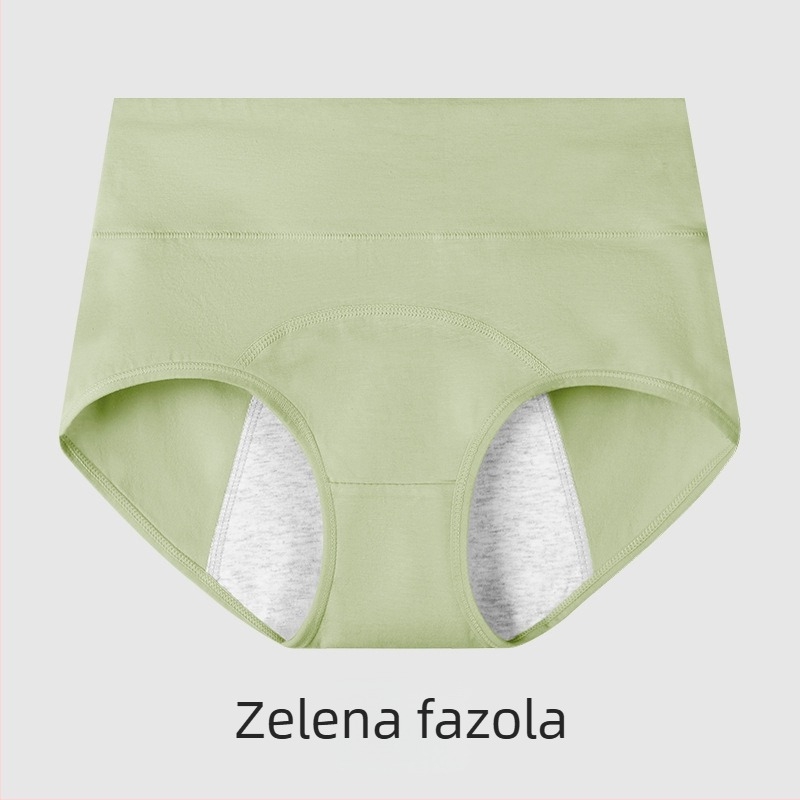 Menstrualne gaćice, visokog struka, prozračna pamučna tkanina, pleteni dizajn, srednji struk, podstava u preponama 100% pamuk