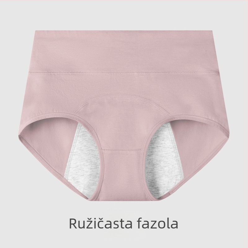 Menstrualne gaćice, visokog struka, prozračna pamučna tkanina, pleteni dizajn, srednji struk, podstava u preponama 100% pamuk