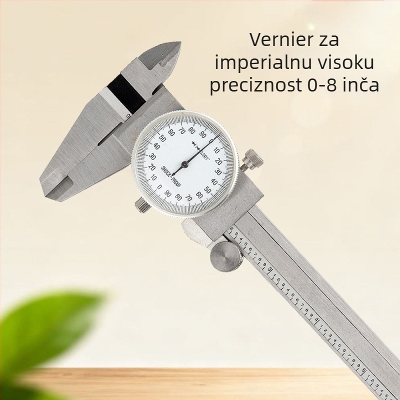 Javier Visoko precizan Vernier Dial Kaliper od nehrđajućeg čelika 0.001 in Rezolucija