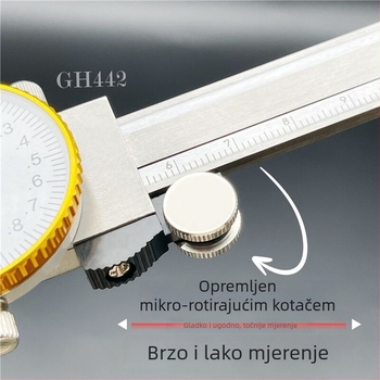 Šubler s cifrom prikaznikom — visoka preciznost, cijeli metal, nehrđajući čelik, digitalni prikaz, otpornost na udarce