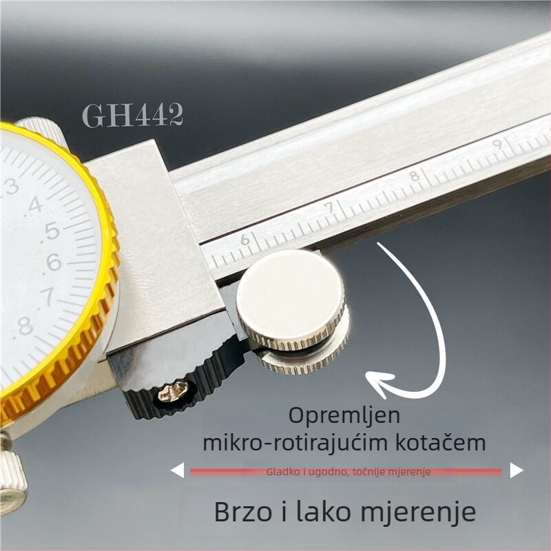 Šubler s cifrom prikaznikom — visoka preciznost, cijeli metal, nehrđajući čelik, digitalni prikaz, otpornost na udarce