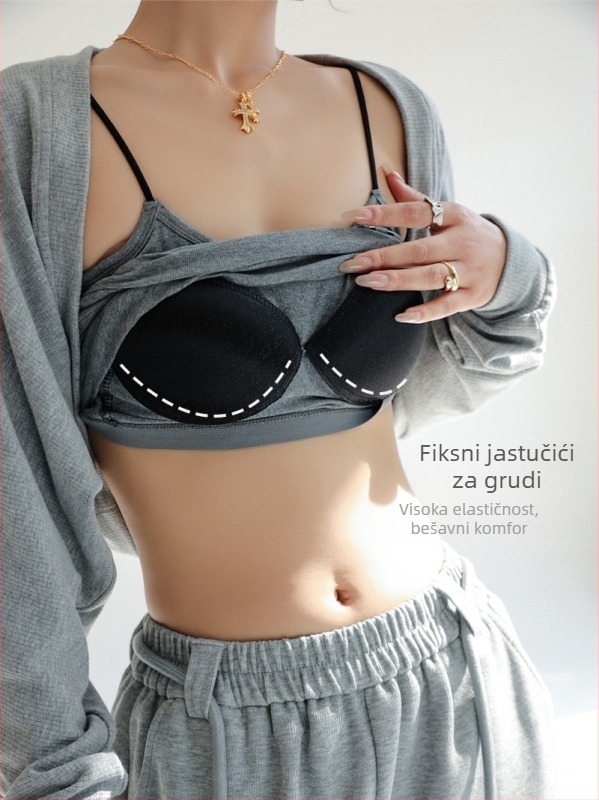 Ženski ljetni top s integriranim jastučićima, pamuk, neproziran, za nošenje kao vanjski komad, seksi leđa