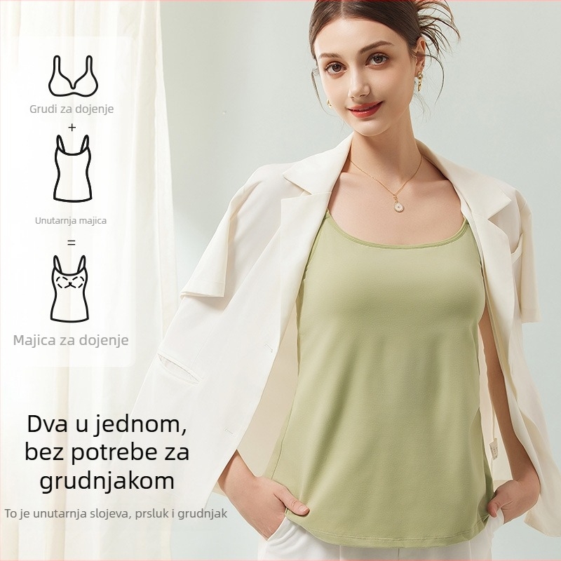 Dojilni top sa slingom za trudnice – 100% pamuk, bez žice, za sve sezone, gustoća tkanine 141–160 g/m2