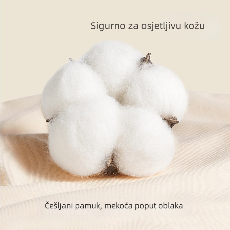 Ženske pamukaste gaćice sa srednjim pojasom, antibakterijski biomimetni dizajn, protiv iritacije bokova, produženi široki gusset, podstava od 100% pamuka