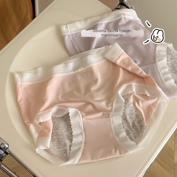 Ženske menstrualne gaćice od modalnog materijala s zaštitom od curenja, širokog i visokog kroja, pamukom podstavljenim u preponama