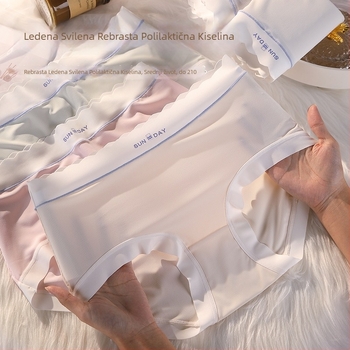 Ice Silk ženske gaćice, poliester tkanina, podstava od polilaktične kiseline, antibakterijske, srednji pojas