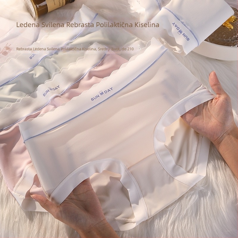 Ice Silk ženske gaćice, poliester tkanina, podstava od polilaktične kiseline, antibakterijske, srednji pojas