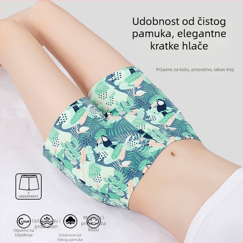 Ženske pamukaste gaćice za ljeto, velikih veličina, opušten kroj, s karikaturnim uzorkom