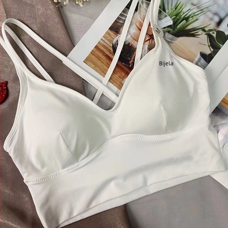 Tube top s prekriženim ramena i lijepim leđima, ženska ljetna donja odjeća, cami (oblik A, odvojive naramenice, PVC tkanina, proljeće 2025)