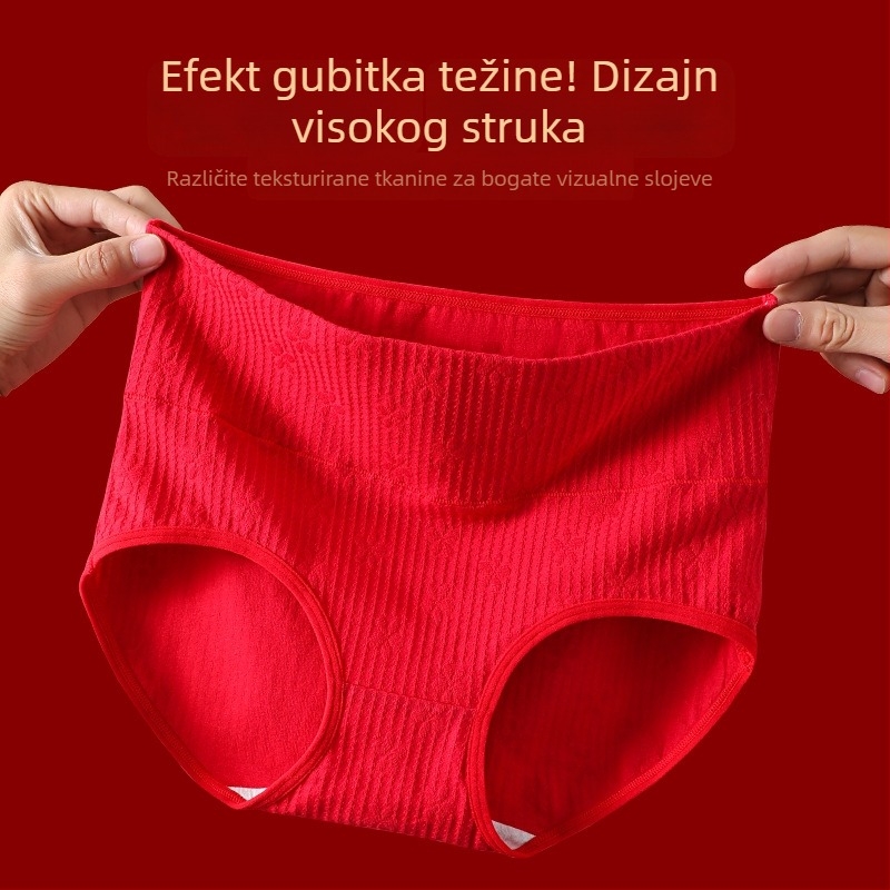 Ženske gaćice s visokim strukom od pamuka, prozračne i antibakterijske, podstava u području prepona 100% pamuk, jednobojni ili cvjetni uzorak