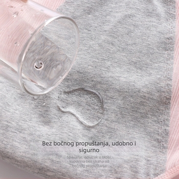 Pamukaste ženske menstrualne gaćice s zaštitom od curenja, prugasti uzorak, srednji pojas