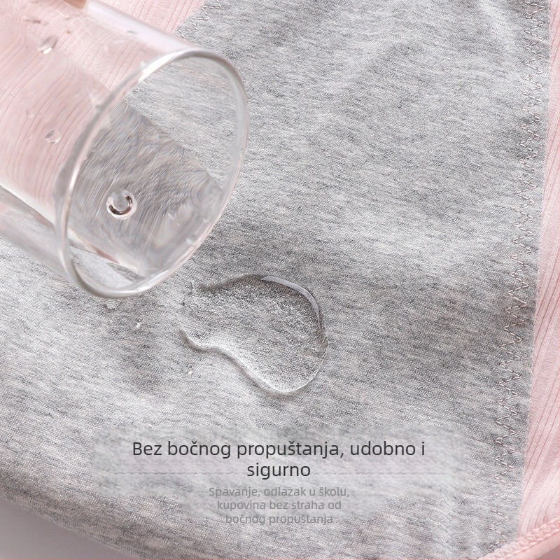 Pamukaste ženske menstrualne gaćice s zaštitom od curenja, prugasti uzorak, srednji pojas